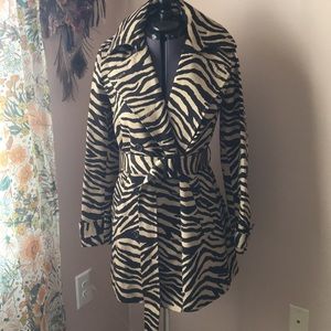 Zebra Print Trench Coat